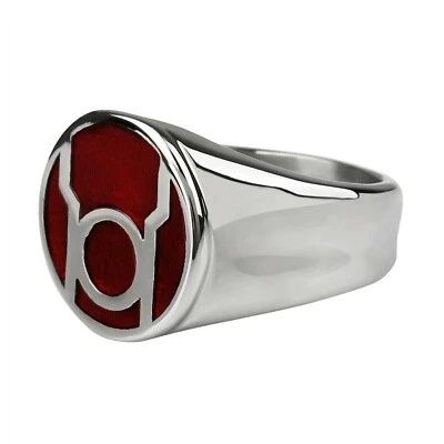 Red Lantern Symbol Stainless Steel Ring Red - Image 1 of 2