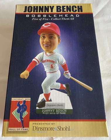 JOHNNY BENCH BOBBLEHEAD!!! 2011 CINCINNATI REDS SGA!!! NIB REDS HOF LETTER H Cover