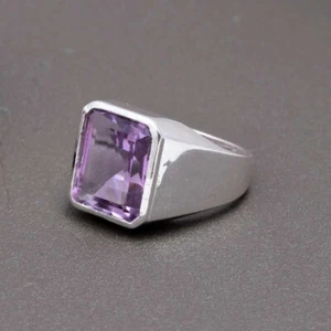 Natural Amethyst Gemstone 925 Silver Handmade Turkish Mens Rings Jewelry MR#513 - Picture 1 of 3
