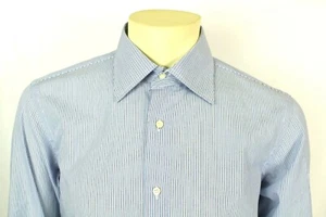 VALENTINO ROMA Men's Dress Shirt Interfit Blue Stripe Long Sleeve Retail $270 - Picture 1 of 8