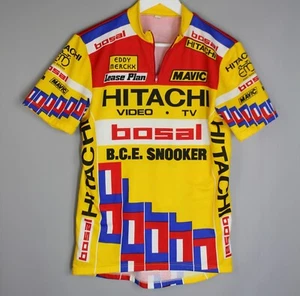 EDDY MERCKX CYCLING VINTAGE JERSEY MADE IN ITALY SIZE 6 SHIRT HITACHI - Picture 1 of 5