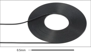 CABLE Tamiya Detail-Up Parts Serie (0,5 mm DIÁMETRO EXTERIOR/NEGRO) 12675 - Imagen 1 de 2