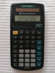 Texas Instruments TI-30 Eco RS Taschenrechner schwarz, Gebraucht u gut erhalten - Bild 1 von 2