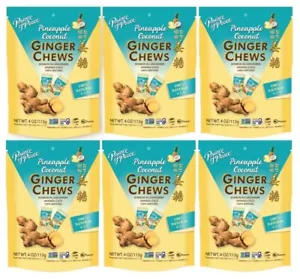 Prince of Peace Ginger Chews with Pineapple Coconut 4 oz ( Pack of 6 ) - Picture 1 of 4