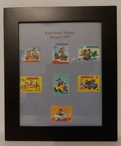 Framed 1979 Walt Disney Collectable Stamps 7 Antigua Stamps - Picture 1 of 1