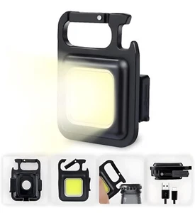 LED Torch Light 1000 Lumen Rechargeable COB Work Mini Keychain Flashlight - Picture 1 of 11