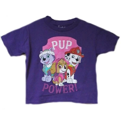 Paw Patrol niñas pequeñas "¡Poder cachorro!" Camiseta morada - Nueva con etiquetas Foto 1 de 3