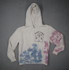 Stussy Hoodie Mens Small Off White Plant Love Tie Dye Skull Pullover Distressed