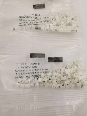 500x Tipo Z Marcadores de Cable Corte Recto Talla 9 Cable 2.5-4mm Legend U Foto 1 de 3