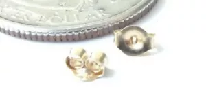 PAR DE RESPALDOS DE REPUESTO DIMINUTOS DE ORO AMARILLO DE 14 KT 3MM - GARANTIZADO - ¡ENVÍO GRATUITO! - Imagen 1 de 2