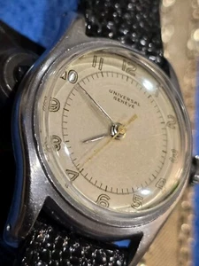 Vintage WWII men's UNIVERSAL GENEVE steel MILITARY 267 Movement Dirty Dozen - Picture 1 of 15