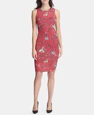 GUESS Womens Illusion Neck Bodycon Dress Berry 12