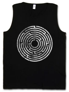 CIRCLE MAZE TANK TOP Spiral Labyrinth Mystic Hypnotic Esoterik Hypno - Picture 1 of 1