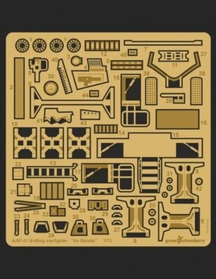 Green Strawberry 1/72 A/SF-01 B-Wing Starfighter Star Wars Photo Etch Set - Image 1 of 4