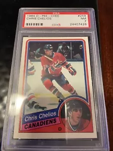 1984 O-PEE-CHEE Hockey Chris Chelios Rookie # 259 PSA 7 - Picture 1 of 2