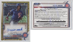 2021 Bowman Chrome Prospect HTA Gold Shimmer Refractor /50 Kevin Made Auto