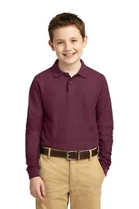 Y500LS Port Authority Youth Long Sleeve Silk Touch Polo - Picture 1 of 8