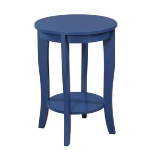 Convenience Concepts Accent Tables 17.75"W Round Wood Modern Individual Blue - Picture 1 of 7