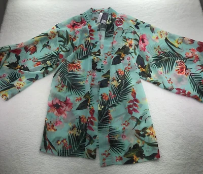 Bata Cacique Lane Bryant para mujer 8/10 floral sexy azul transparente tropical NUEVA $68.95 Foto 1 de 4