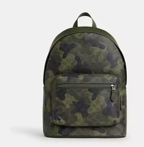 Zaino Coach West nuovo con etichette con stampa mimetica firmata prezzo al dettaglio consigliato $550