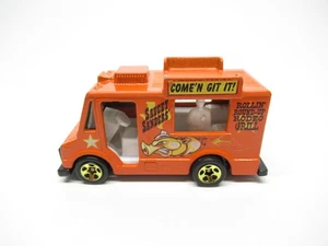 1983 Hot Wheels Food Truck Saucy Sanders Vendor Pig Orange COME'N GIT IT! - Picture 1 of 5