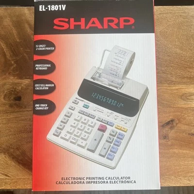 Sharp 2 Color Electronic Printing Calculator EL-1801V NEW - Image 1 of 4