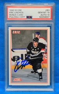 1990 SCORE # B3 Eric Lindros RC PSA 10 GEM MT # 92294007 PSA/DNA CERT AUTO 10 - Picture 1 of 2