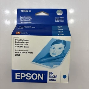 GENUINE Epson 34 T0342 Cyan Ink Cartridge for Stylus Photo 2200 Printer - Picture 1 of 2