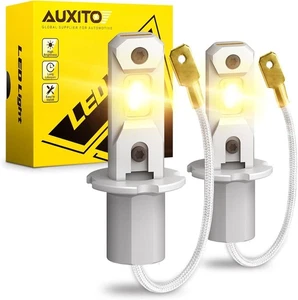 AUXITO H3 LED Fog Light Bulbs 3000K Yellow for Fog Lamp DRL - Picture 1 of 4