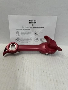 Abridor maestro de seguridad automático Kuhn Rikon 6 en 1 de lujo rojo - Imagen 1 de 3