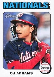 2024 Topps Heritage White Border #446 CJ Abrams Washington Nationals Parallel - Picture 1 of 2