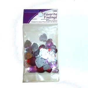 Bluementhal Lansing heart gems sew on 41 red pink acrylics jewels (Q59A) - Picture 1 of 1