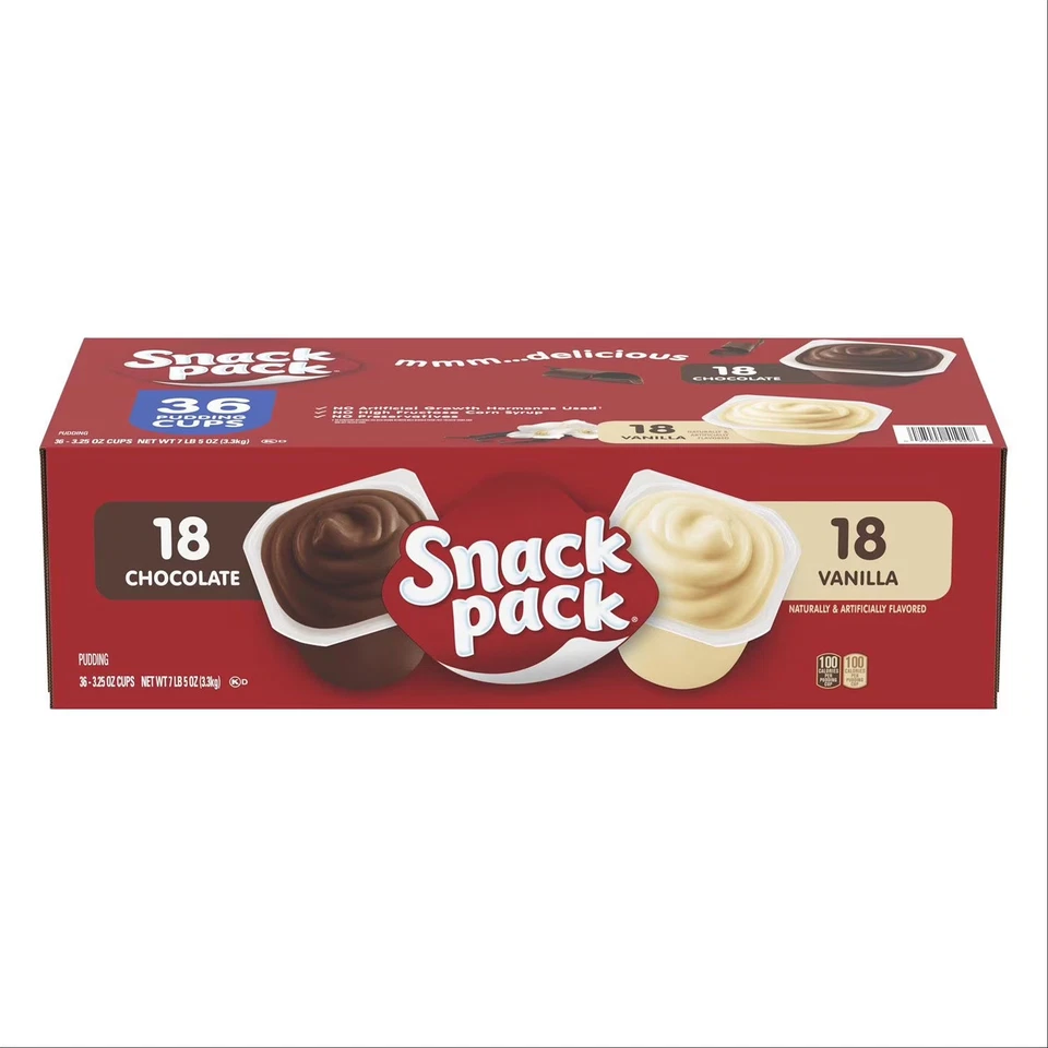 Snack Pack Made W Real Non Fat Milk Variety Pudding 18 Chocolate CHUCKLESS Vanil