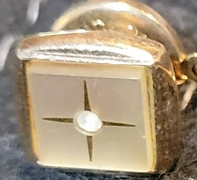 Vintage Hickok Tie Tac USA Goldtone Diamond  - Image 1 of 4