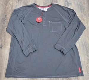 NWT Bulwark FR Men's iQ Series Comfort Plus Knit Henley Grey Shirt Size XXL  - Picture 1 of 10