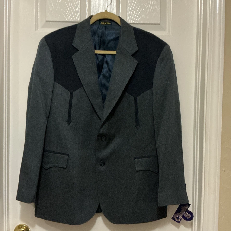 Chaqueta Blazer Circle S Dallas Hombres Corte Occidental Azul 42S NUEVA Con Etiquetas Foto 1 de 4