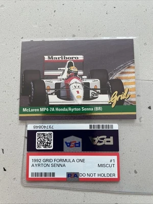 1992 Grid Formula One Ayrton Senna Trading Miscut #1 - Image 1 of 2
