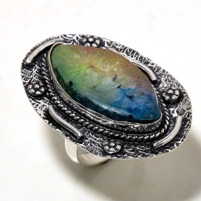 Multi Solar Quartz Gemstone Handmade Fashion Ethnic Gift Jewelry Ring 7" SR 183 - Image 1 of 4