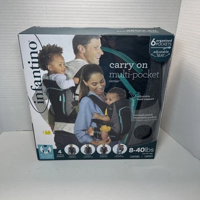 Mochila Infantino Carry On Multi-Pocket Carrier bebê criança 8-40lbs Sling - Imagem 1 de 4