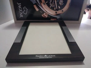MAURICE LACROIX Dealer Display WOOD+LEATHER Showroom Pad Serving Salon Tray - Imagen 1 de 10