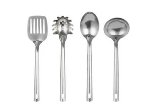 Mainstays Stainless Steel 4-Piece Kitchen Utensil Set, Spatula, Slotted Spoon - Picture 1 of 9