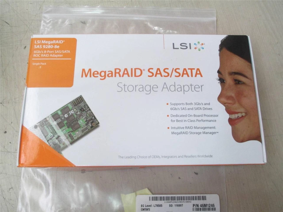 LSI MegaRAID SAS 9280-8e LSI00205 6Gb/s 8-Port External Raid Controller Card - Image 1 of 1
