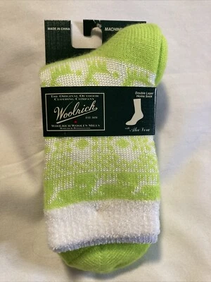 NUEVO Verde Woolrich Doble Capa Hogar Calcetines Aloe Vera Ciervo Reno NAVIDAD Foto 1 de 3