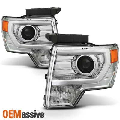 Faros proyectores cromados Fit [halógeno] camioneta Ford F150 F-150 2009-2014 Foto 1 de 4