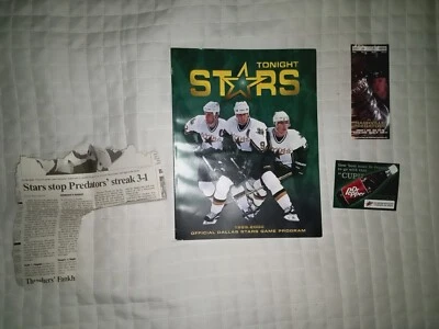 Programa Dallas Stars 1999 de colección de la NHL con talón de boleto, horario y artículo  Foto 1 de 4