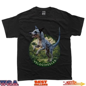 Australian Cattle Dog Velociraptor Blue Heeler Hund Dinosaurier T-Shirt - Bild 1 von 10