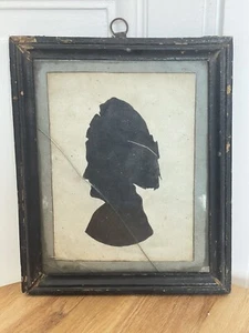 Ancienne Silhouette Miniature Ombre Portrait Claudine Rojat Bourg en Bresse XIXe - Picture 1 of 4