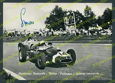 orig. Foto Rennfahrer Stirling Moss signiert Autogramm Motorsport Monza 1959 - Bild 1 von 2