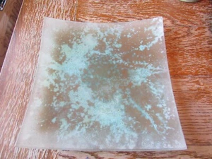 Beautiful Art Glass Square Trinket/Display/Fruit Plate Signed KB 08 - Picture 1 of 7