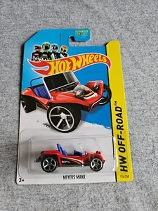 2014 Hot Wheels MEYERS MANX Red 114/250 GREAT CARD Off Track - Picture 1 of 4